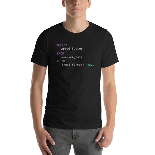 Navy Armed Forces SQL Code Unisex t-shirt