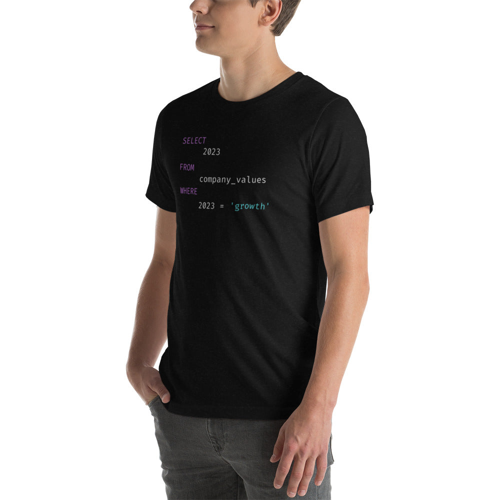 SQL themed Customizable Company Culture Unisex t-shirt