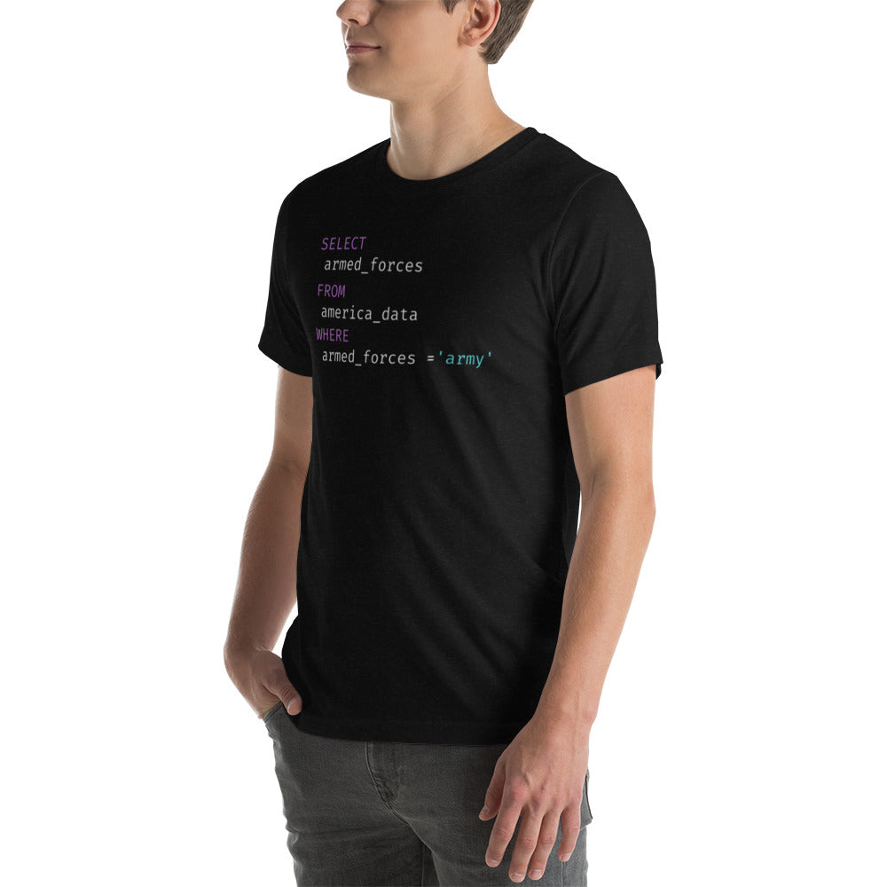 Army Armed Forces SQL Code Unisex t-shirt