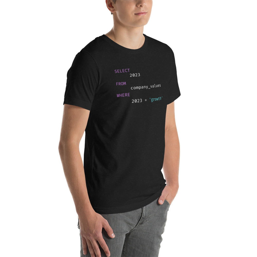 SQL themed Customizable Company Culture Unisex t-shirt