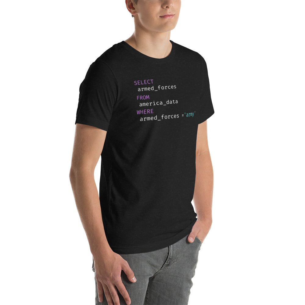 Army Armed Forces SQL Code Unisex t-shirt