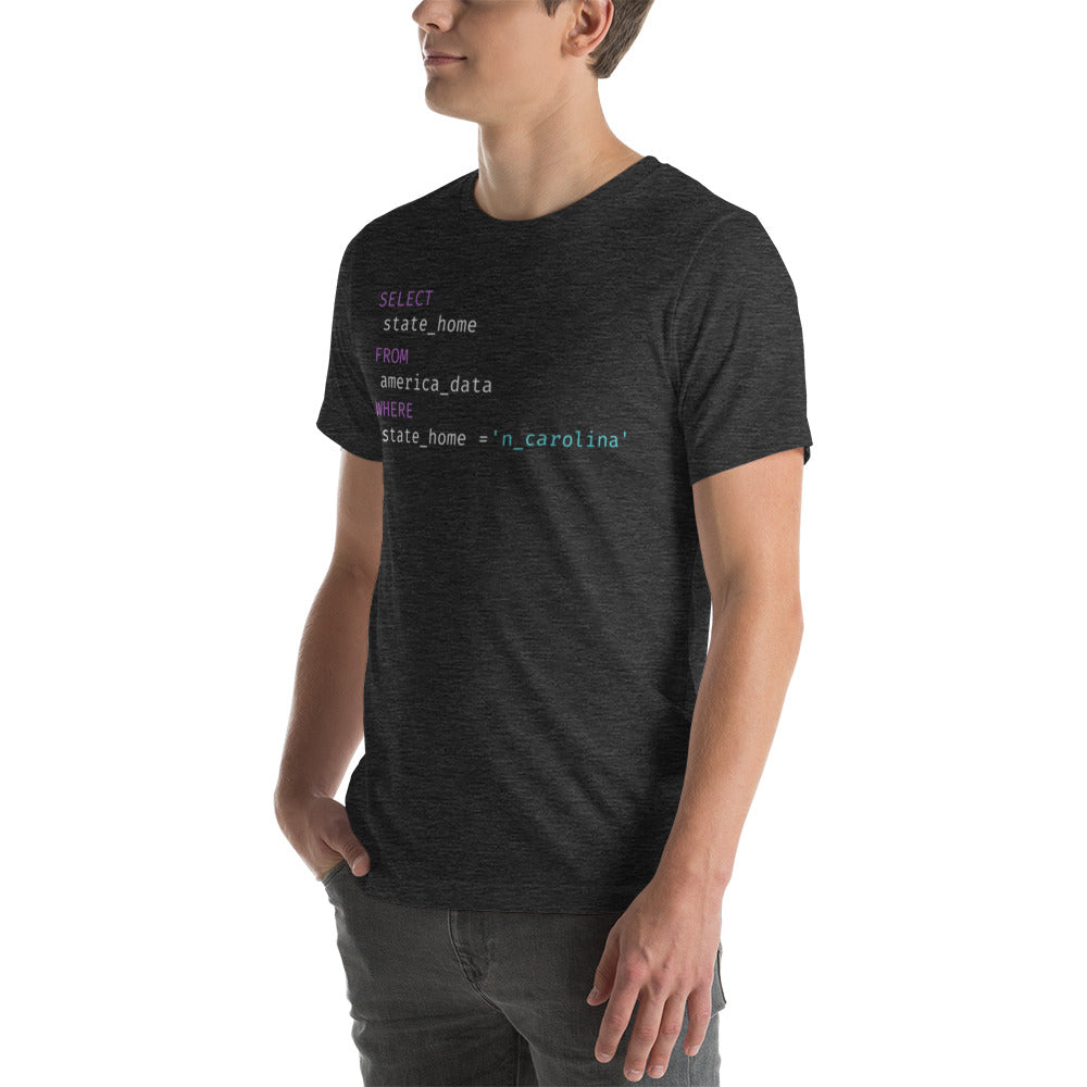 North Carolina Query Unisex t-shirt